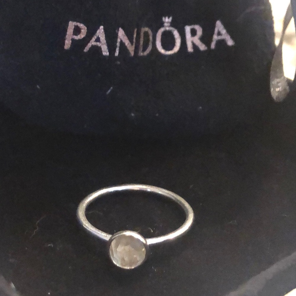 Like new pandora APRIL birthstone ring size 56